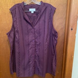 Size 3x CJ Banks sleeveless button down shirt